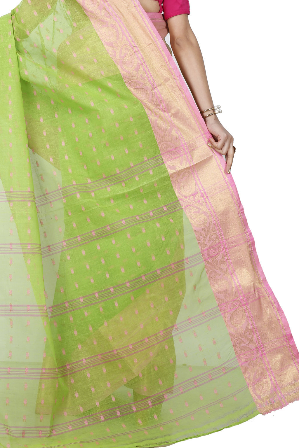 Green Pure Cotton Sachi Tant Saree (1024)